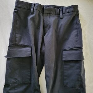 Women's Gap light "flannel" lined black cargo pants